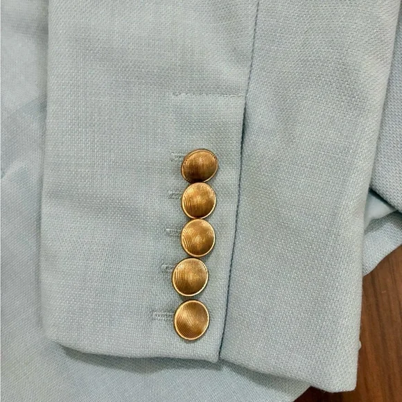 House of Harlow 1960 Gold Button Blue Blazer - Picture 3 of 13